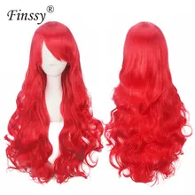 1 шт. маленькая принцесса-Русалочка Ариэль парики для девочек костюм на Хэллоуин для женщин красные длинные волосы