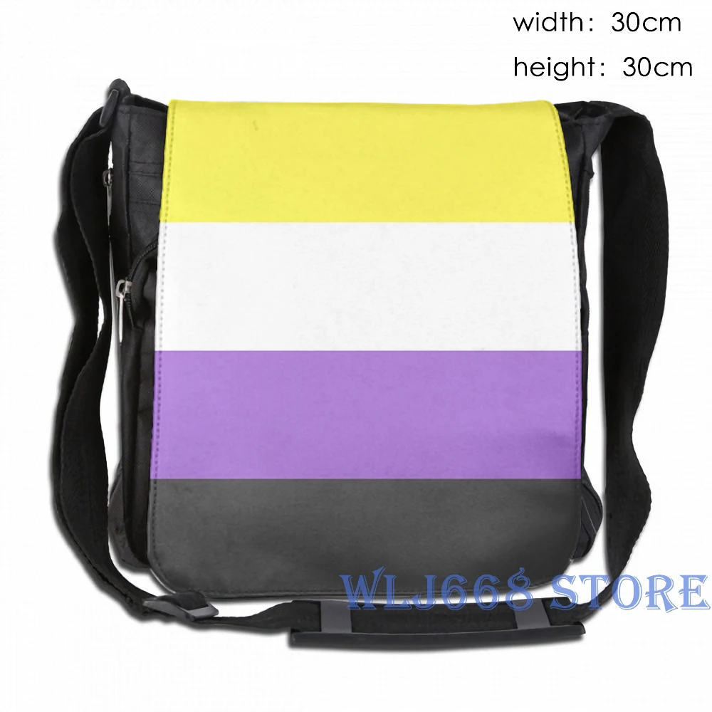 Забавные графические сумки с принтом через плечо для женщин Nonbinary Flag рюкзак на одно плечо для путешествий для мужчин спортивная сумка