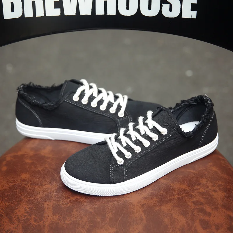 

REETENE 2018 Spring Autumn New Men Canvas Shoes High Quality Lace Up Outdoor Canvas Men Shoes Fashion comfortable Casual Shoes