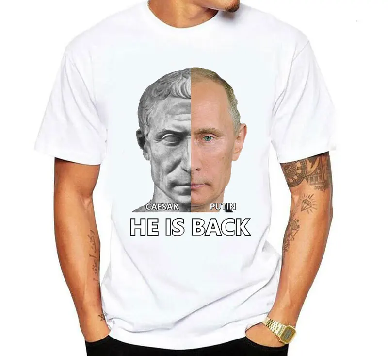 

Fashion Men's Tee Shirt Homme Putin Suit Pattern Men's Funny T Shirt O-Neck President Character T-Shirt for Male Plus Size XL
