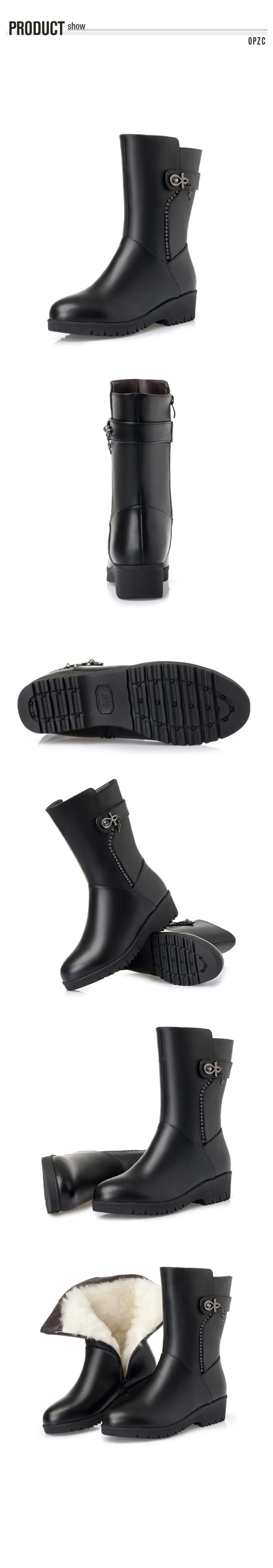 AIYUQI; женские зимние ботинки; коллекция года; женские ботинки из натуральной кожи на плоской подошве; большие размеры; австралийские женские Ботинки martin из толстой шерсти