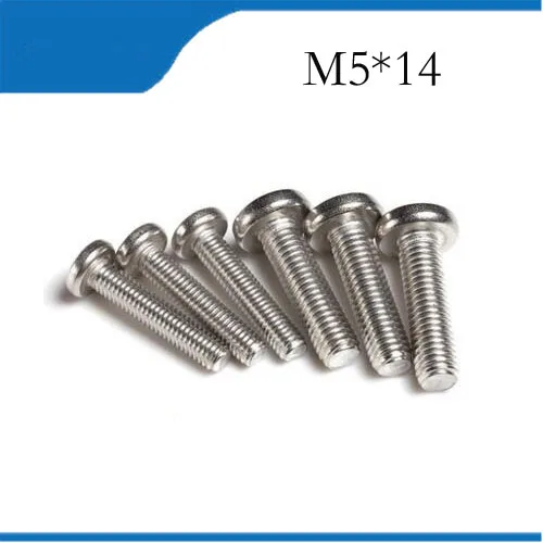 

Free Shipping M5X14mm 50pcs Stainless Steel Pan HeadCross Socket Recessed Raised Cheese Head Pan Round Head Cross Recessed Screw