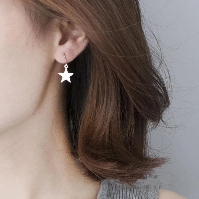 

Fashion Women Minimalist Simple Wild Geometric Girl Earrings Slices Cute Five-pointed Star Earrings Star Ladies Earrings