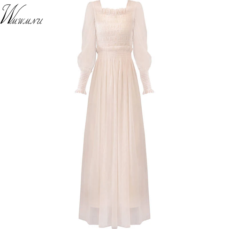 

white dress Long-Sleeved Party Dresses Women Sweet Mesh Streetwear Mid-Calf Bodycon Dress Female 2019 Summer Lace Dress Vestidos