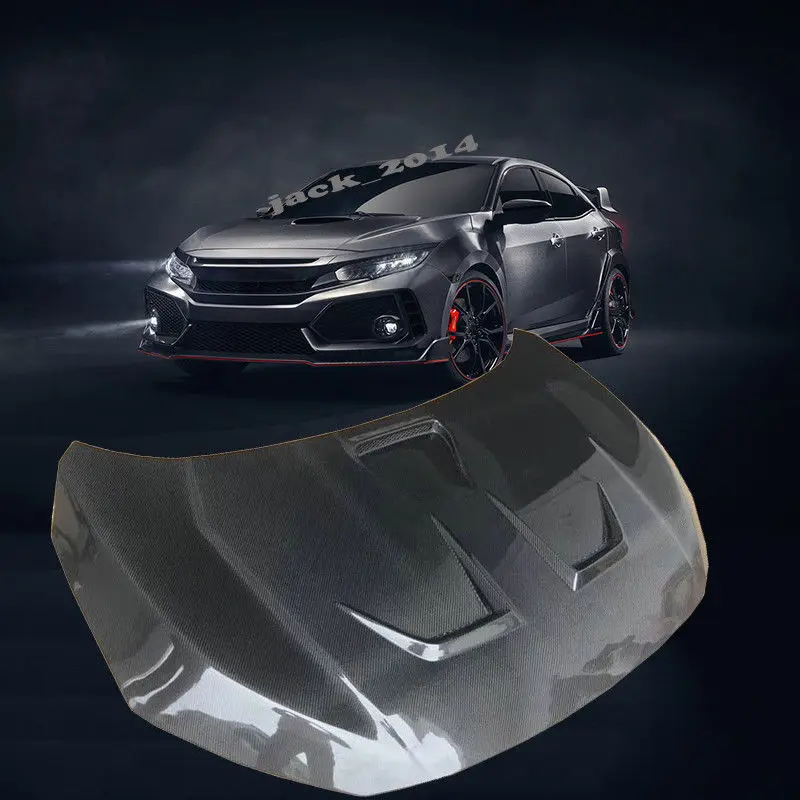 

Front Engine Hood Cover Body Kit Carbon Fiber Fit For Honda Civic 10th Type R style 2016 2017 2018 2019