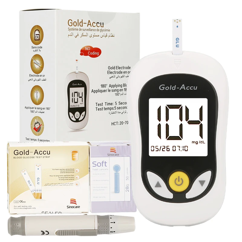 Buy Gold Accu Blood Glucose Meter with Test Strips of