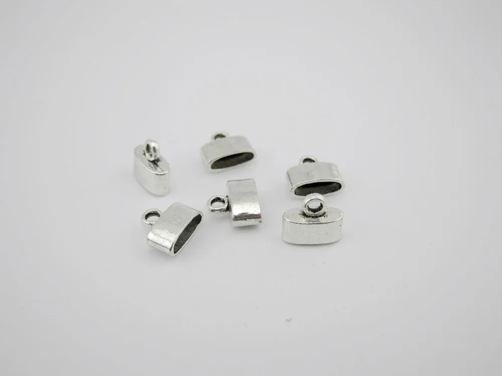 

10sets/20pcs 10mmx3.6mm Antique Silver Oval Holes End Caps/Clasp for Leather Bracelet Jewelry Findings--CLP1232