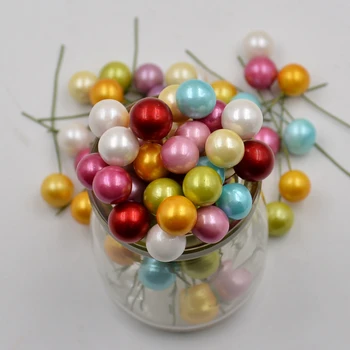 

40pcs Plastic Pearl Artificial Stamen Bacca Flower For Wedding Decoration DIY Scrapbooking Decorative Wreath Pistil Flowers