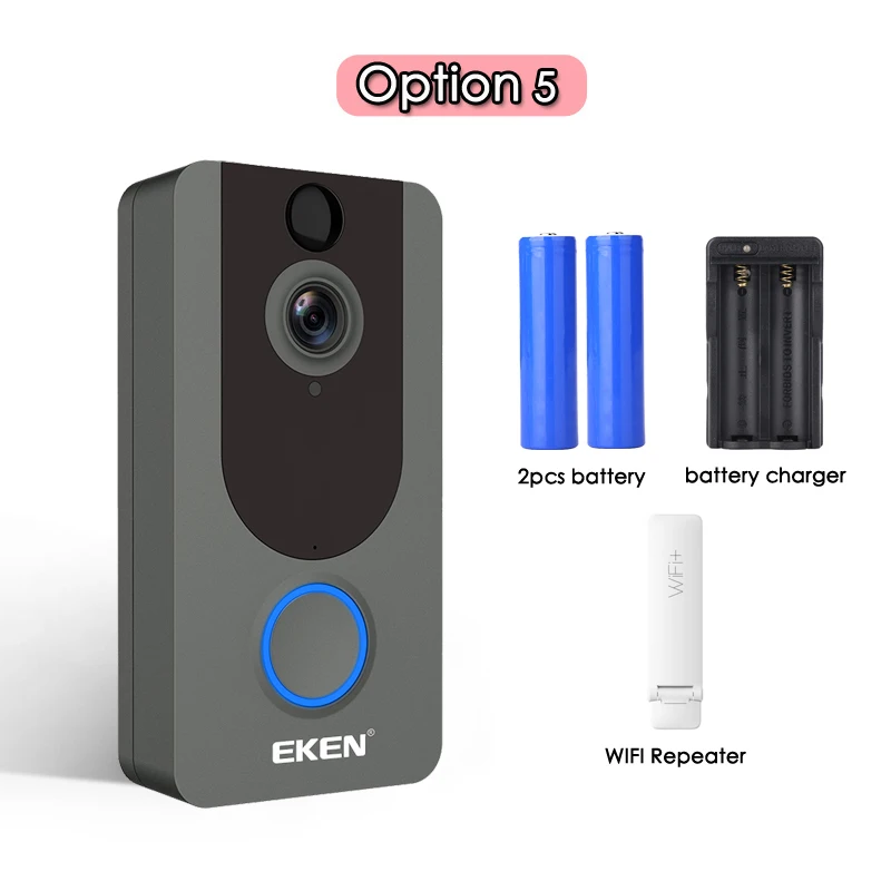 Eken V7 1080P смарт WiFi видео дверной звонок камера визуальный домофон с колокольчиком IP дверной звонок беспроводная домашняя камера безопасности - Цвет: Option 5