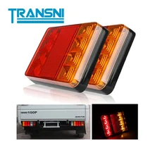 

2pcs Car 12 24V 8LED Taillight Auto Waterproof Rear Side Turning Lamp Warning Assembly Light for Truck Trailer Buses UTE Campers