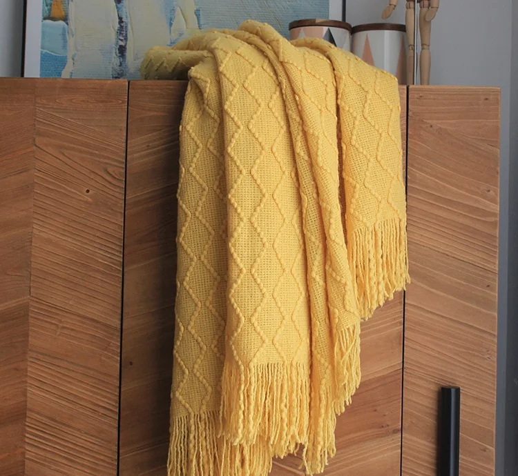 Одеяло s Throw Tassel одно плетение сетчатый плед чехол для дивана ковер покрывало в