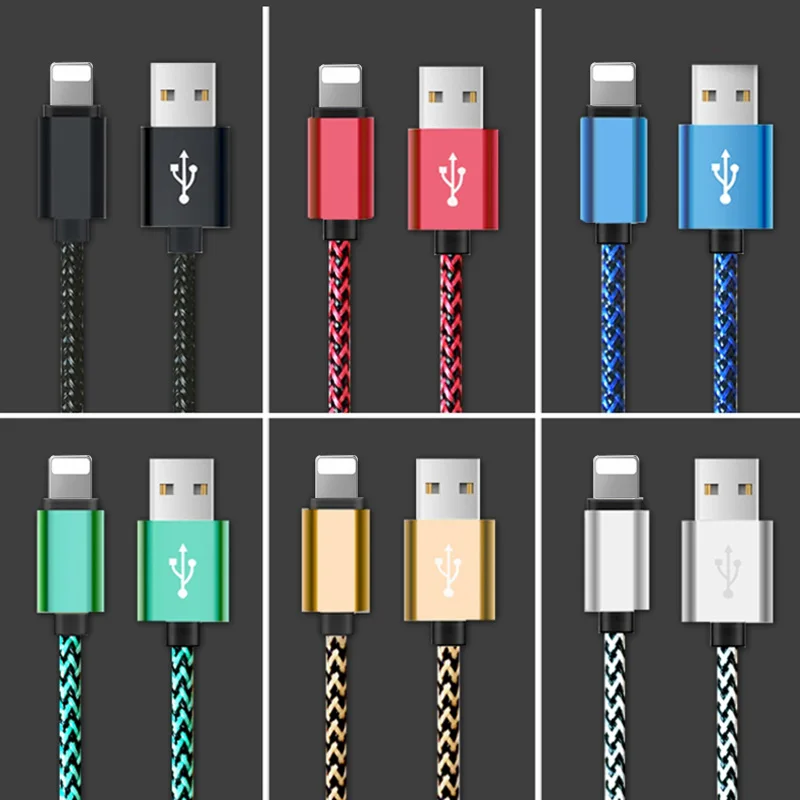 Зарядный кабель USB 20 см 1 м 2 3 для iPhone 6 s 7 8 Plus XR Xs Max X 5 iPad быстрая зарядка