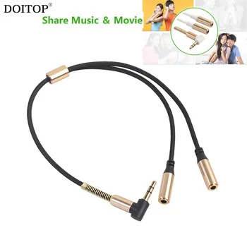 DOITOP 3.5mm Audio Earphone Splitter Cable 1 Male to 2 Female 3.5mm Jack Earpiece Splitter Adapter Share Music for Phone MP3 MP4