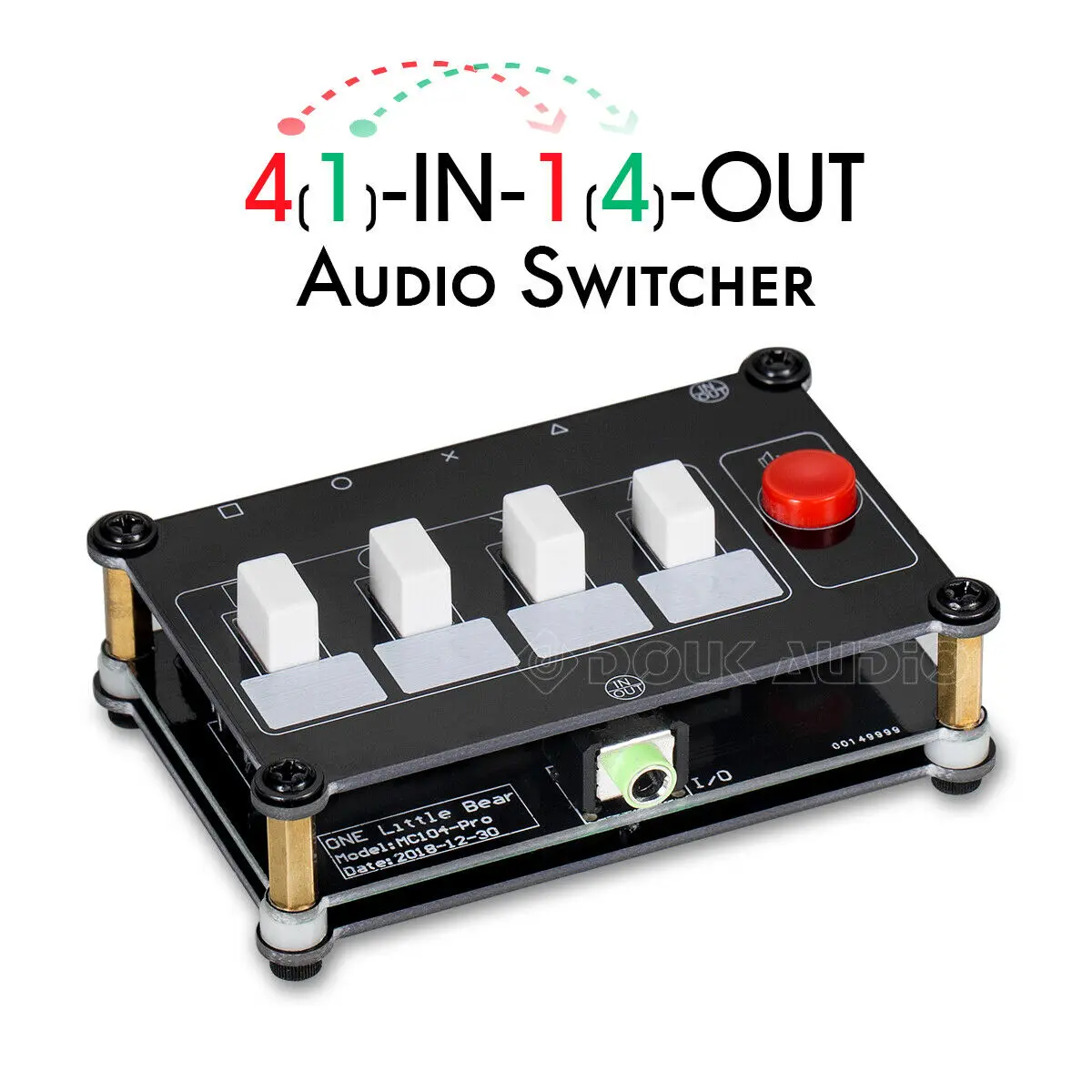 Little Bear Mini 4(1)-IN-1(4)-OUT 3,5 мм аудио коммутатор пассивный селектор сплиттер