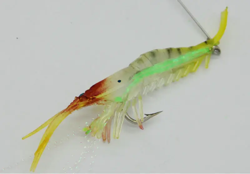 

1 X squid night glow Fishing Lure Soft shrimp prawn worm bait Set Free Shipping