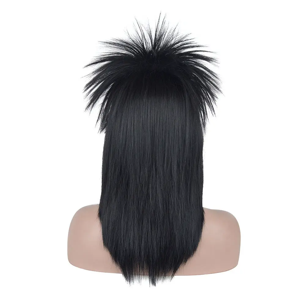 70 х 80 в рокерский парик черный mullet волос маленький размер Детские парики AAAAAA