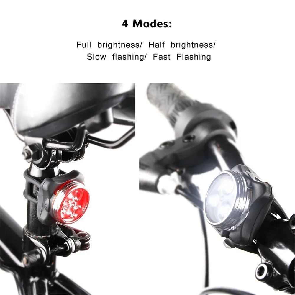 Flash Deal USB Rechargeable Bicycle Lights 3 LED Cycling Taillight Bike Lamp 4 Modes Cycling Front Light Bicycle Headlight Warning Lights 2
