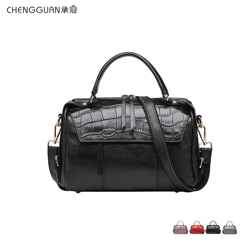 

Fashion quality chengguan 0715 genuine leather Crocodile pattern handbag single shoulder bag Inclined shoulder bag for women