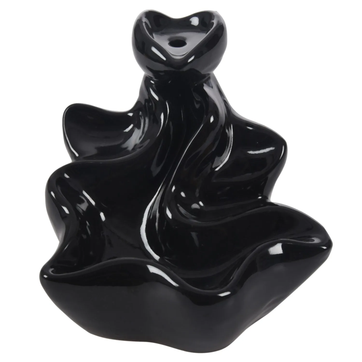 Hot Sale Ceramic Lotus Flower Incense Burner Holder 45 Blackin