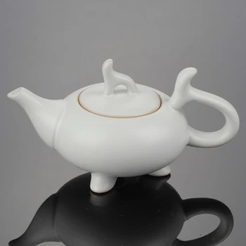 

2017 New style Ru kiln teapot Ru porcelain opened three feet teapot Kung Fu tea set