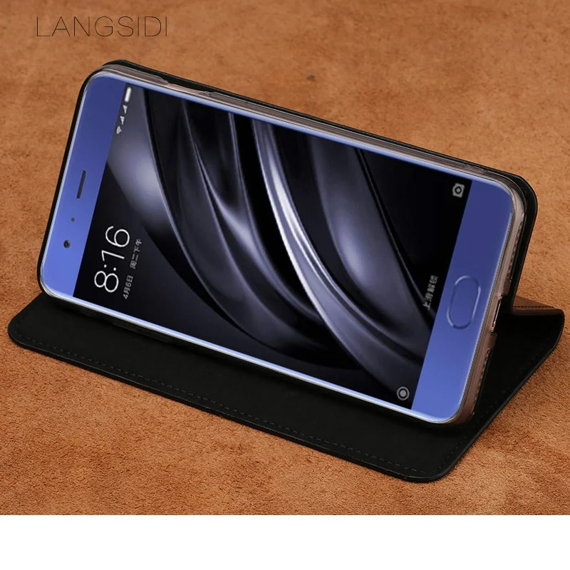 

Luxury brand phone case business pattern clamshell phone cover For Xiaomi Mi 6 phone case full handmade custom processing