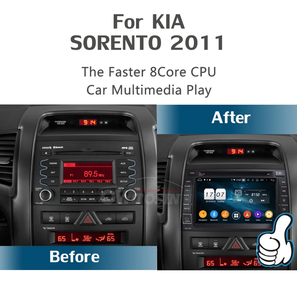 " ips 8 ядерный 4 Гб ram+ 64 Гб rom Android 9,0 автомобильный dvd-плеер для Kia Sorento 2012 2013 DSP радио gps Parrot BT Adas Multimedi