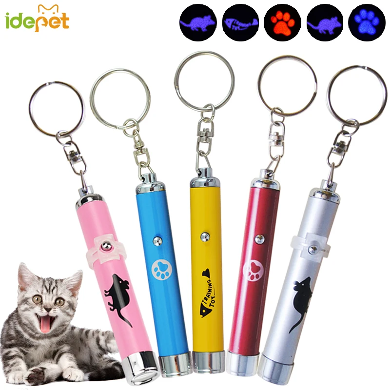 1X Interactive Led Training Funny Cat Play Toy Laser Pointer Pen Mouse Animation 