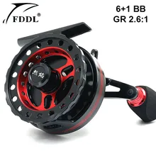 Левая и правая Рыболовная катушка из алюминиевого сплава, легкая Рыболовная катушка 198 г 6+ 1BB, шариковый подшипник 2,6: 1, передаточное отношение, Рыболовная катушка из алюминиевого сплава