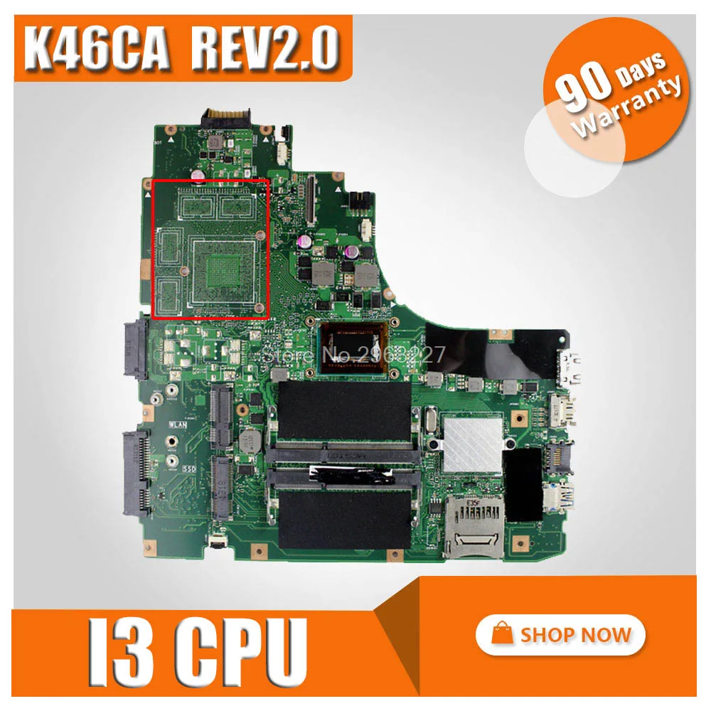 K46CA материнская плата REV2.0 i3-CPU для ASUS K46C K46CM K46CB S46C A46C Материнская плата ноутбука K46CA материнская плата K46CA Материнская плата Тест проведен