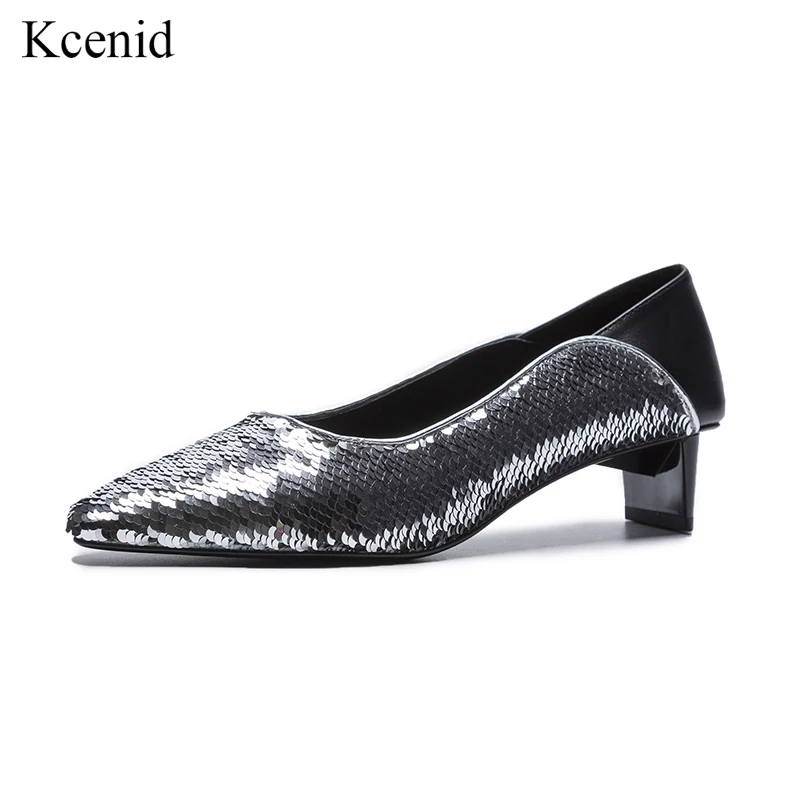 Party Größe Silber Elegante Frauen Hochzeit 39 Bling 34 Echt Mode Heels Pumpt Schuhe Luxus Für Kcenid Seltsam Leder OqyBw44Z6