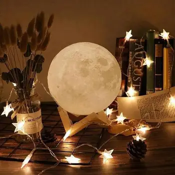 

15cm Night 3D Printing Moon Light Customized Personality Lunar USB Charging Lamp Touch Control Two Color Change Bedside Lamps