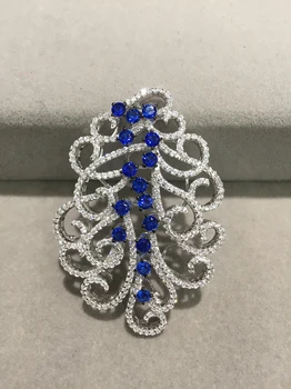 

DIY connectors for making necklace or bracelet jewelry 925 sterling silver with cubic zircon jewelry findings component blue