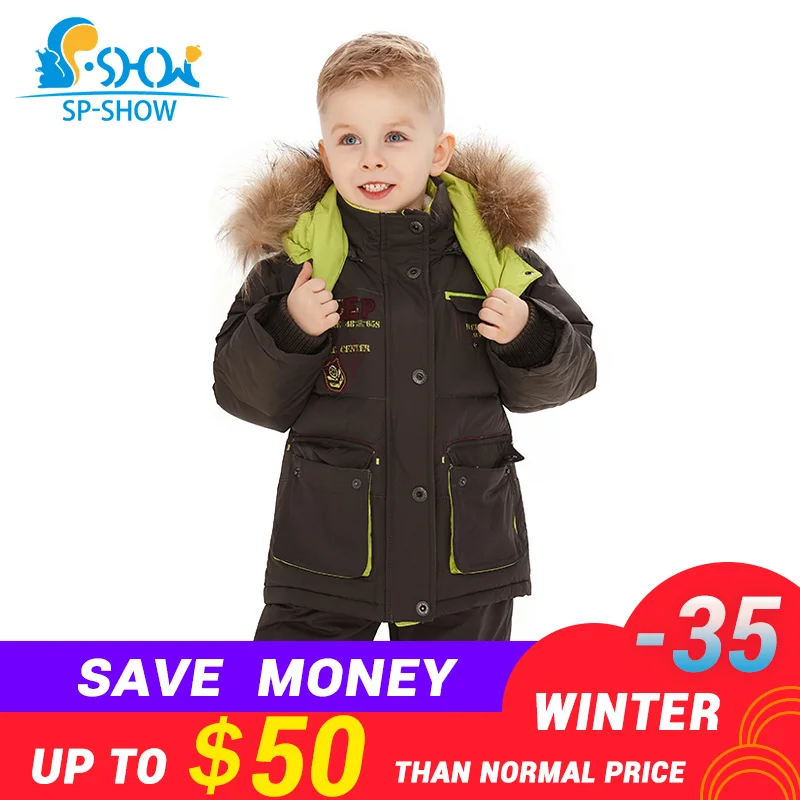 

sp-show Winter Coat Hooded Two Piece Children Jacket Girls Coat Boy Jacket For Girls Parka For 2-6 Age Down & Parkas 911302