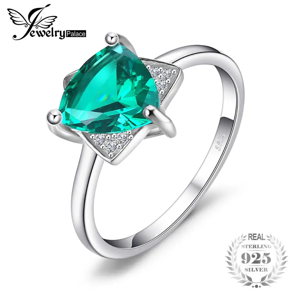 Jewelrypalace Треугольники Форма 1.68ct создания Изумрудный Обручение кольцо очарование