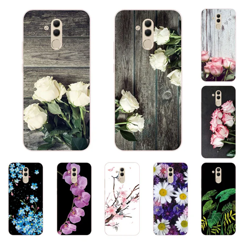 Huawei mate 20 lite чехол силиконовый популярный цветочный Рисунок Мягкий ТПУ задняя
