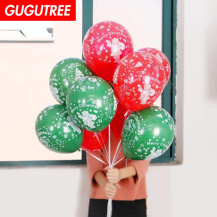 

GUGUTREE PARTY 100pcs 10inch green red latex ballon wedding event christmas halloween festival birthday party HY-383
