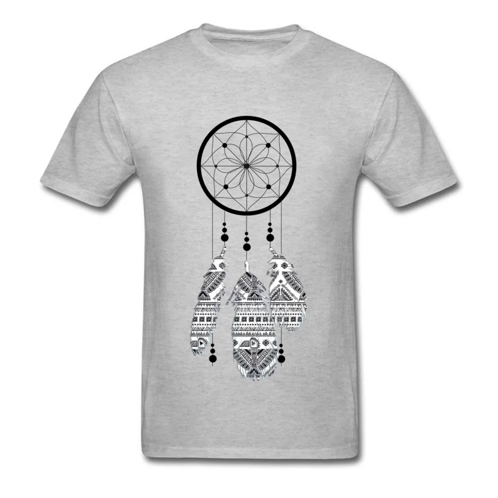 Dream Catcher Father Day 100% Cotton Fabric O Neck Tops Shirts Short Sleeve Leisure Clothing Shirt New Coming T Shirt Dream Catcher grey
