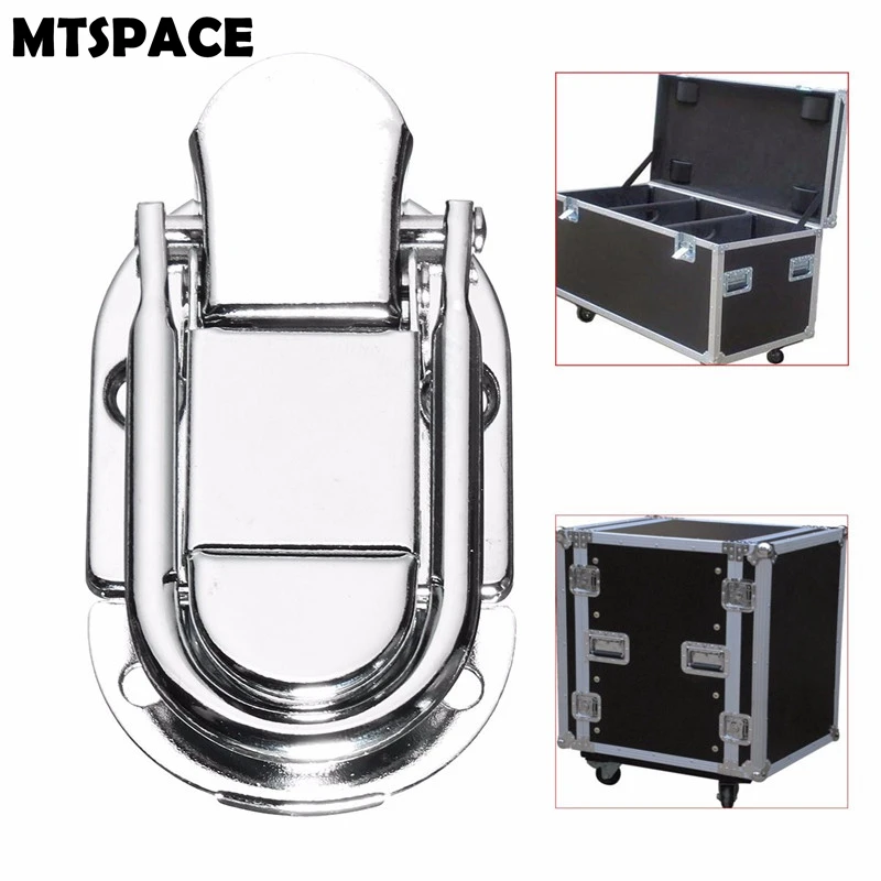 MTSPACE 4pcs/Set Luggage Guitar Musical Trolley Flight Case Button Knot Drawbolt Closure Latch For Wooden Boxes Air Iron Silver toggle latches decorative latches