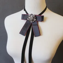 Новые мужские повседневные Модные галстук-бабочка женский колледж лук длинная плавающая светодиодная брошь Корейская полосатая рубашка аксессуары