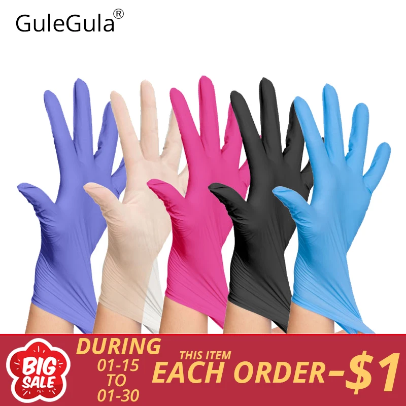 

100pcs/lot Disposable Latex Gloves Universal Cleaning Gloves Multifunctional Home Food Medical Cosmetic Disposable Gloves Exam