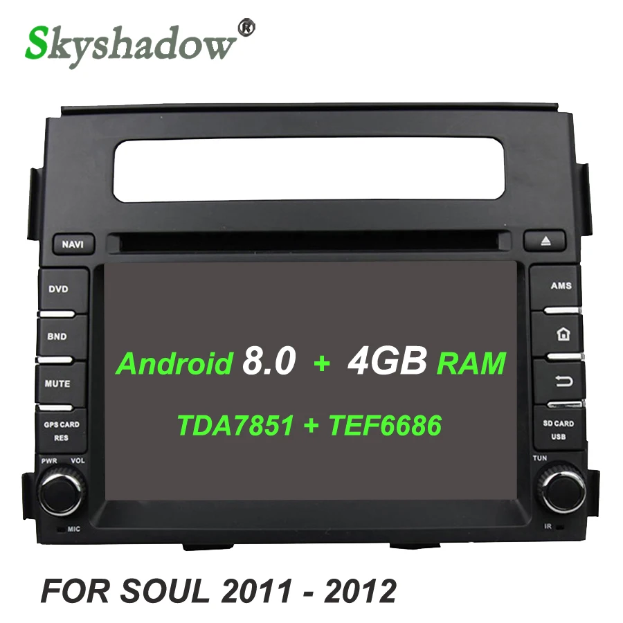 Clearance HD Android 8.0 Octa Core 4GB RAM Bluetooth Wifi 4G GPS Glonass Map DVR camera TV Car DVD Player RDS Radio For kia SOUL 2011 2012 3