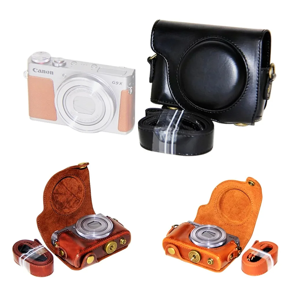 

Full body Precise Fit PU leather digital camera case bag cover with strap for G9X G9X mark II G9X II