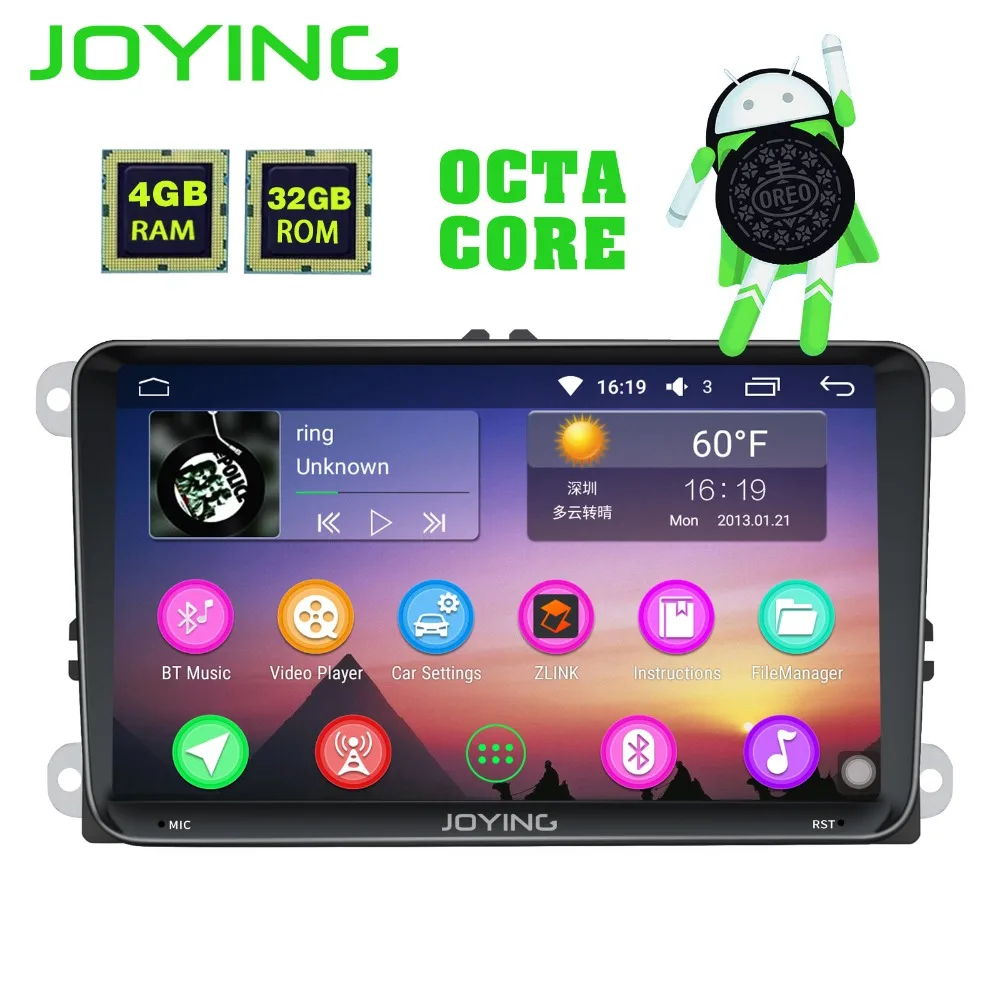 

JOYING 10.1" Android 8.0 4GB+32GB car radio Player single 1Din Head Unit For VW Seat/Skoda Core Car Audio Stereo Tape Recorder