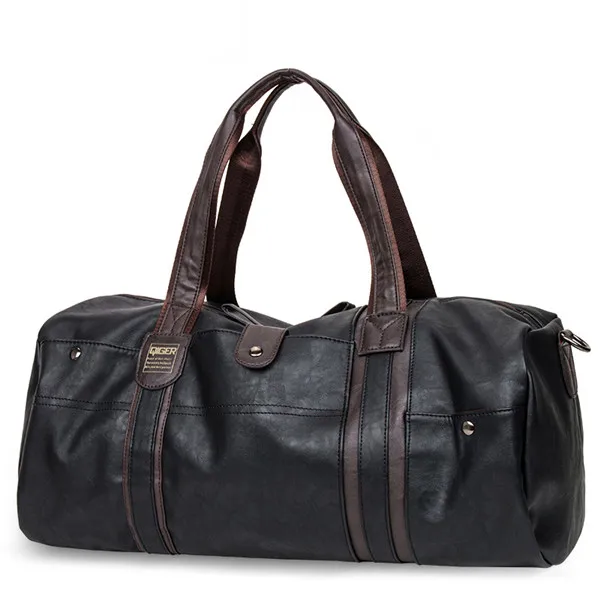 MAIWEINI, мужские сумки из мягкой кожи, повседневная вместительная переносная сумка на плечо, мужская дорожная сумка для путешествий, сумка-тоут из искусственной кожи - Цвет: Black