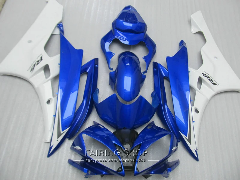 Пластиковые обтекатели под давлением для Yamaha R6 06 07 синий белый обтекатель кузова