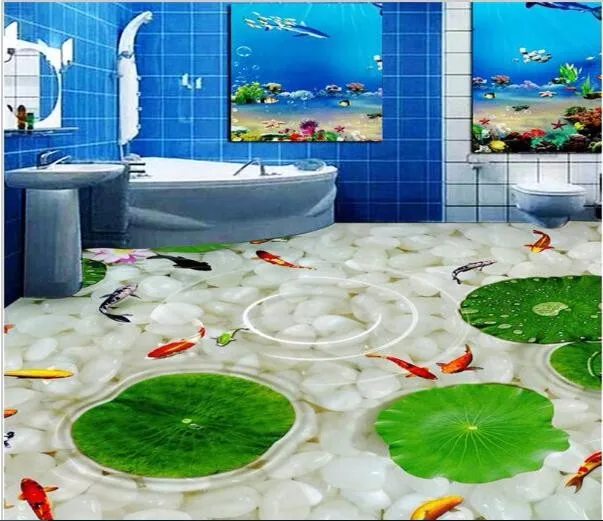 Beibehang большой заказ пол кухня на заказ 3D тапочки Нескользящие водонепроницаемые толстые самоклеющиеся ПВХ-декоративная живопись