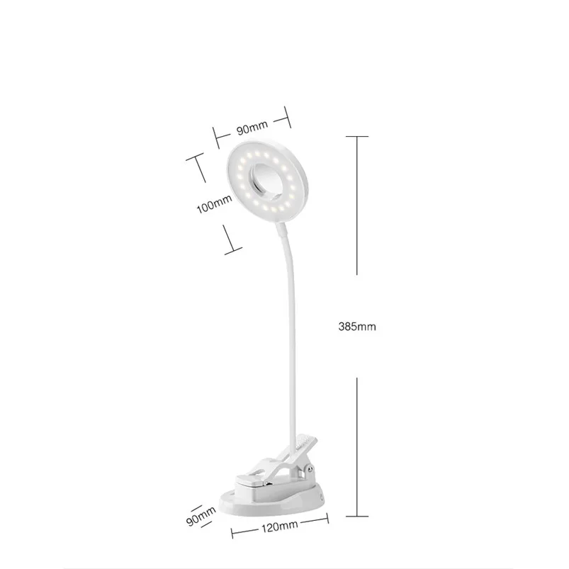 USB Remote Rechargeable Sensor LED Desk Lamp Eye Protection Bed Table Reading Lamp Clip Light Remote Control Luces 40MR051