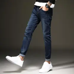 Новые мужские джинсы синие классические модные дизайнерские джинсовые узкие джинсы мужские повседневные высокого качества узкие брюки
