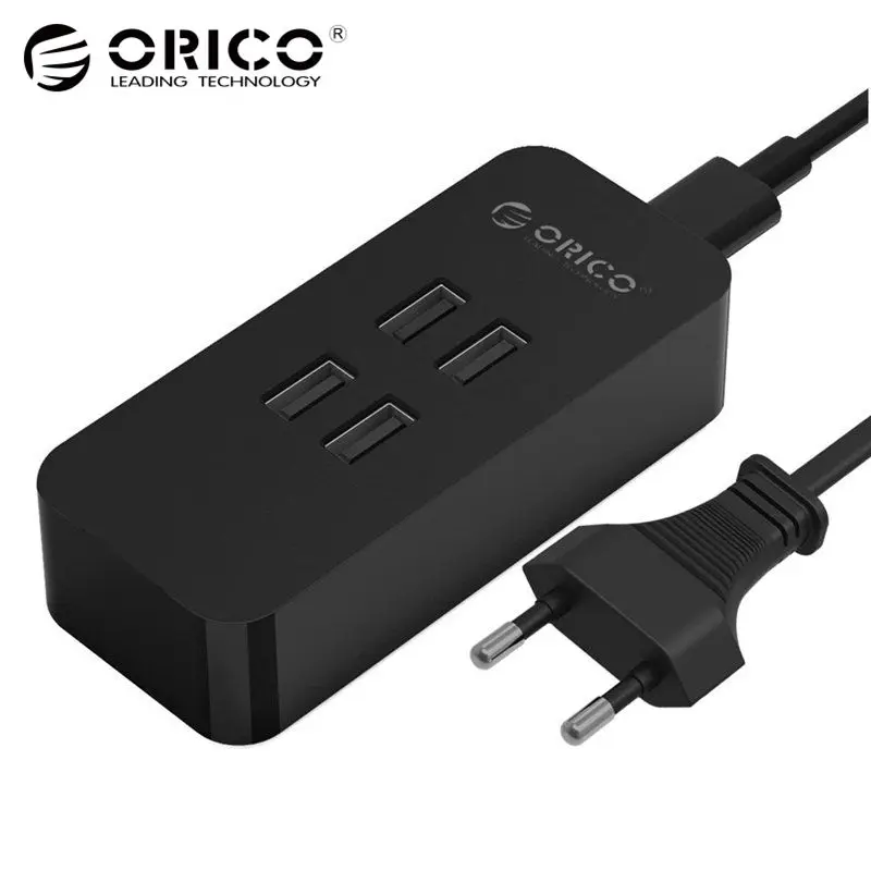 

ORICO 4 Ports Mini Smart charger 5V4A 20W Desktop Charger US/EU/UK Plug Available - White( DCV-4U )