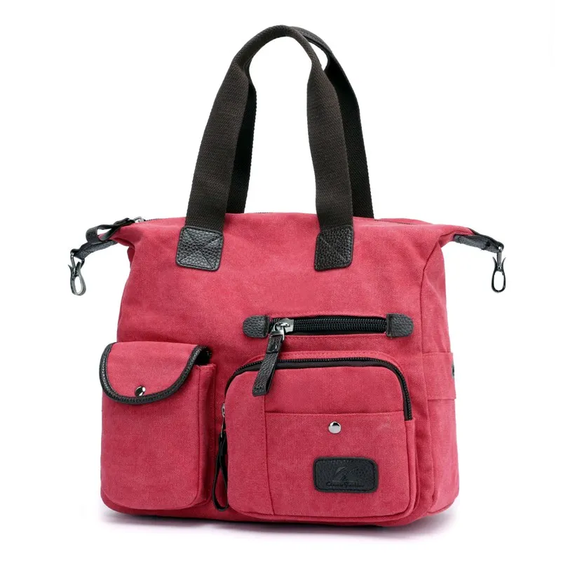 KVKY холщовые женские сумки большой емкости повседневные женские сумки на плечо дизайнерские женские сумки через плечо Bolsas Feminina - Цвет: Red